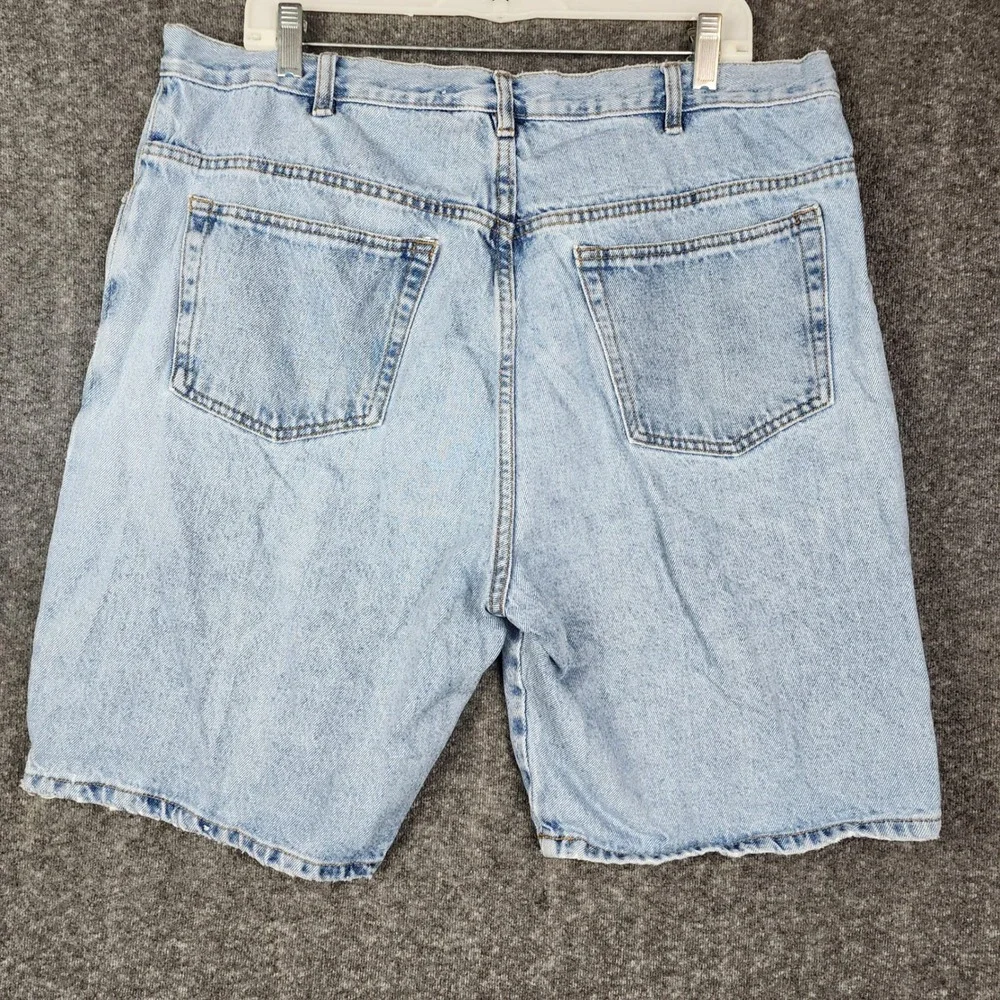 Saugatuck Denim Shorts Mens 40 Light Blue Wash 100% Cotton Relaxed Fit 90s Style